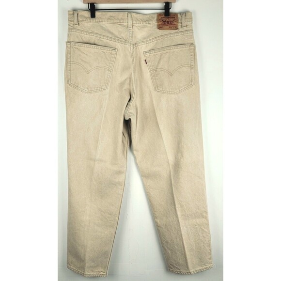 Levi's 550 Jeans Size 39x30 Tan Relaxed Fit Vintage Made in USA 100% Cotton - Picture 6 of 12